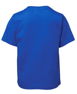 A blue short-sleeved children's t-shirt with a plain back and no visible logos.