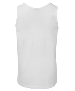 A plain white singlet with a simple design, featuring no visible branding. The back is smooth and unadorned.