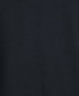 A dark black polo shirt featuring a textured fabric and a logo. Suitable for casual or sporty settings.