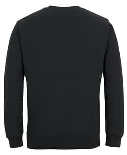 A dark green sweater with a plain back and long sleeves, featuring a fitted neckline and cuffs.