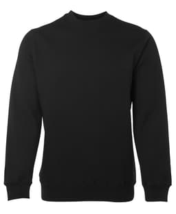 A black jumper with long sleeves and a crew neckline. The product features a branded logo.