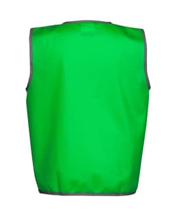 A green tricot vest with grey trim, suitable for sports uniforms, featuring a logo.