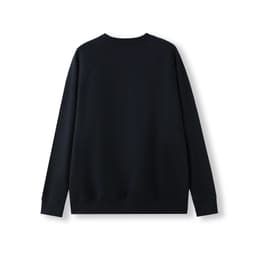 A navy cotton sweatshirt with a simple design and a crew neck, featuring raglan sleeves and ribbed cuffs.