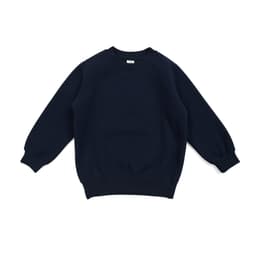 A dark navy kids' cotton sweatshirt with a classic crew neckline and long sleeves. Features a simple design.