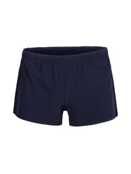 Women's FLEX shorts in navy blue, featuring a comfortable elastic waistband and a simple design. Suitable for casual wear.