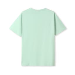 A mint green unisex modern fit t-shirt with short sleeves and a simple design on the back.