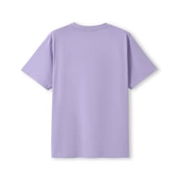 A lilac unisex modern fit tee with short sleeves and a plain back, featuring a small logo at the neckline.