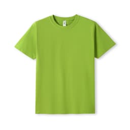 A green unisex modern fit T-shirt with short sleeves and a round neckline, featuring a small logo at the neck.