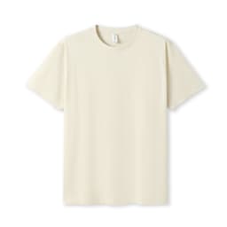 A light beige unisex modern fit tee with a crew neck and short sleeves, featuring a logo.