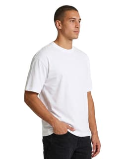 Two models wearing unisex regular T-shirts, one in burgundy and the other in olive green.
