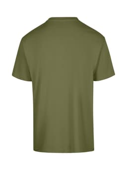 An olive green unisex regular t-shirt with a simple design and no visible branding on the back.