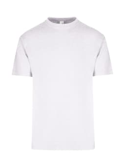 A plain white unisex regular t-shirt with a crew neckline and short sleeves. Features a small logo on the label.