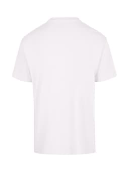 A plain white unisex regular T-shirt featuring a crew neck design and no visible branding.