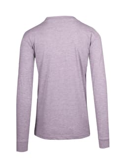 A men's/unisex long sleeve T-shirt in light grey, featuring a plain design with a logo on the back.
