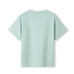 A mint green kid's regular t-shirt with short sleeves and a round neck. The back is plain with no visible logos.