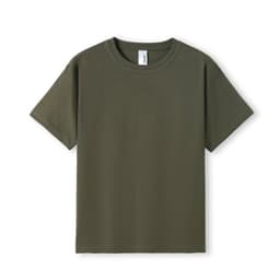 A kids' regular t-shirt in olive green, featuring short sleeves and a round neckline. Includes a logo label.