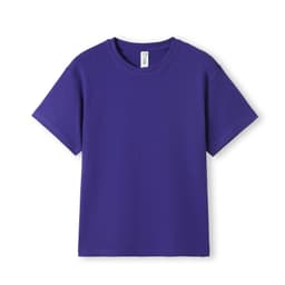 A purple kid's regular T-shirt with short sleeves and a simple design. Includes a brand logo on the label.