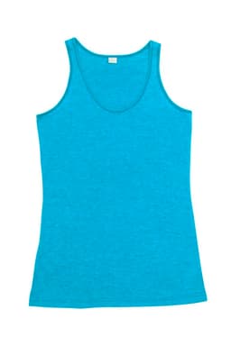 A women's singlet in a vibrant turquoise colour, featuring a classic tank design and an unobtrusive logo.
