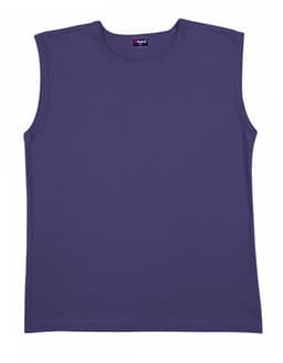 A men's muscle T-shirt in a dark purple colour, featuring a sleeveless design and a logo at the neckline.