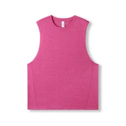 A sleeveless tee in bright pink heather, featuring a classic cut and no logos. Ideal for casual wear.