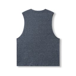 A sleeveless grey heather t-shirt with a simple design and no visible logo.