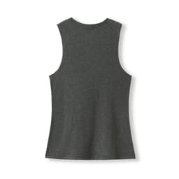 A women's combed cotton tank in dark grey, featuring a sleeveless design and a simple back view.