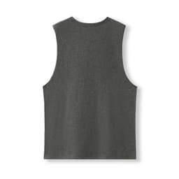 A grey unisex combed cotton tank top with a sleeveless design and a plain back.