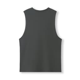 A unisex combed cotton tank in a dark grey shade. Features a simple design with no front detail.