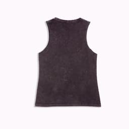 A women's stone washed tank top in a dark charcoal colour, featuring a sleeveless design.