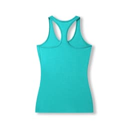 A teal athletic singlet with a T-back design, featuring a smooth fabric and a simple logo.