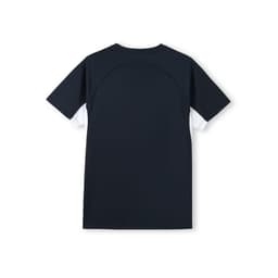A navy blue men's t-shirt with a sleek design and a logo on the back. Made from cool dry fabric.