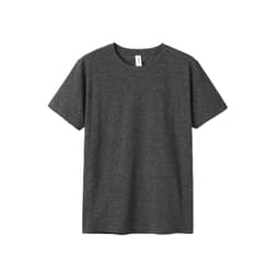 A heather grey unisex T-shirt featuring a crew neckline and short sleeves, with a logo on the label.
