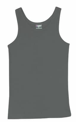 A green men's cotton rib singlet featuring a simple design and a logo at the neckline.