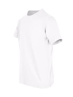 A white women's/unisex American style t-shirt with a classic fit and short sleeves. It features a logo.
