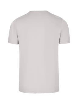 A light grey men's slim fit T-shirt with a simple design and short sleeves. It features a logo on the back.