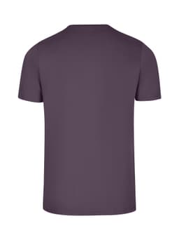 A men's slim fit T-shirt in a solid dark purple colour, featuring a simple design and a logo.