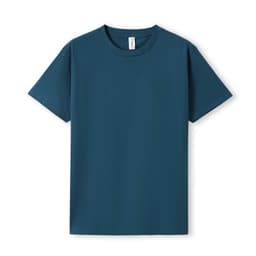 A unisex T-shirt in a dark teal colour, featuring a simple design and a small label.