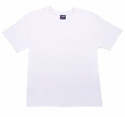 A white Men's/Unisex V-Neck T-shirt with short sleeves and a branding label at the neck.