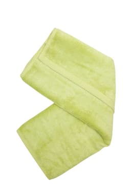 A light green bamboo hand towel folded neatly, featuring a soft texture and a simple design.