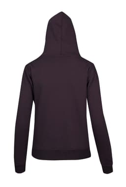 A black men's zip hoodie featuring a hood and a kangaroo pocket. The back view highlights its simple design.