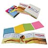 A set of multi-coloured combo pads featuring various designs and a logo on the front cover.