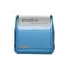 A blue Modico 2 stamp with a light grey top, designed for a 37x11mm imprint, featuring a logo.