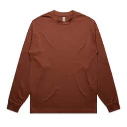 A brown long-sleeve tee with a simple design and no visible logos. Suitable for casual wear.