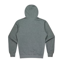 A grey men's hoodie with a hood and long sleeves, featuring a plain back design.