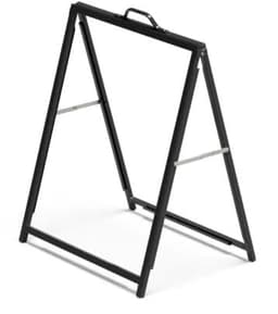 A black Corflute Insert A Frame with a sturdy construction and handle. Suitable for displaying signs.