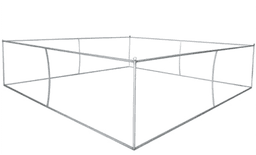 A square hanging frame made of silver metal, designed to hold tension fabric.