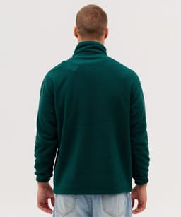 A men’s green Everest Polar Fleece 1/4 Zip jacket, viewed from the back, featuring a soft shell design.