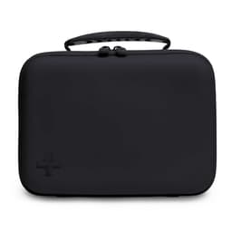 A black first aid kit with a handle, featuring a logo on the front and a zip closure.