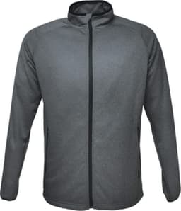 A men's lightweight fleece zip-through jacket in dark grey, featuring a zip front and side pockets.