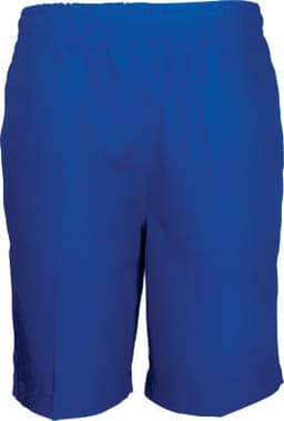 Boys' school shorts in a vibrant blue colour with an elastic waistband and a logo.